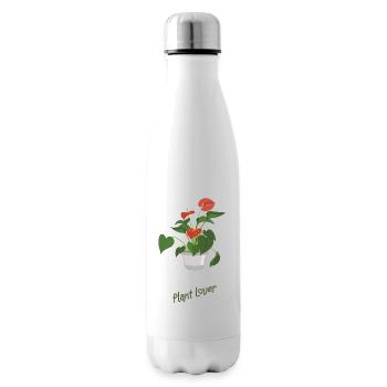 Flamingoblume mit Text "Plant Lover" - Isolierflasche - Weiß - Rechts