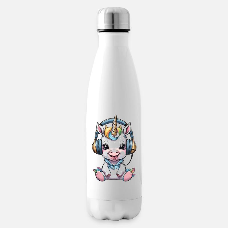 Baby Einhorn Mit Kopfhörer - Isolierflasche - Weiß