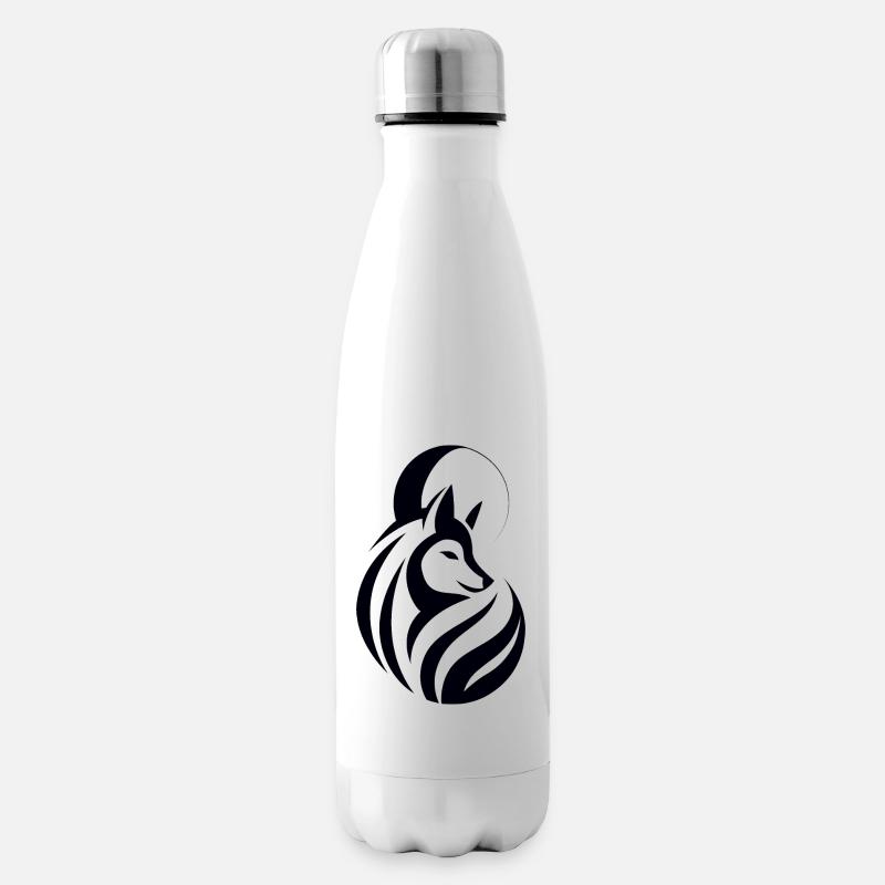 Wolf Tribal - Isolierflasche - Weiß