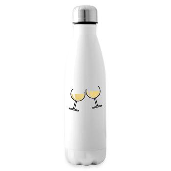 2 verres à vin blanc (vin blanc / vin / rond ouvert 2C) - Bouteille isotherme - blanc - Droite