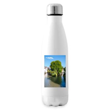 Cityscape of Esslingen am Neckar from Agnesbrücke - Insulated Water Bottle - white - Right