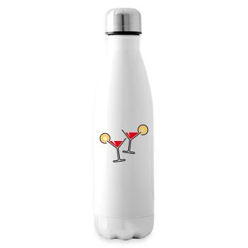 2 Cocktailgläser / Cocktail / Martini + (Rot) - Isolierflasche - Weiß - Rechts