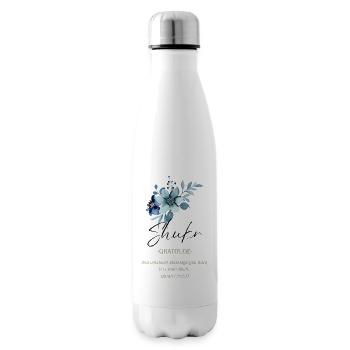 Shukr Gratitude Calligraphy Art - Insulated Water Bottle - white - Right