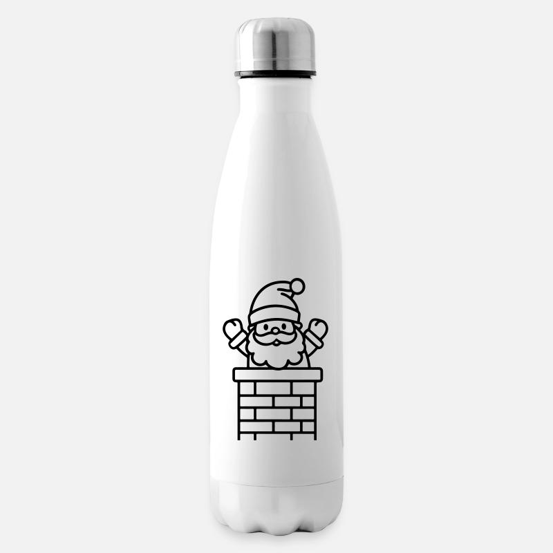 Weihnachtsmann Lustig - Isolierflasche - Weiß