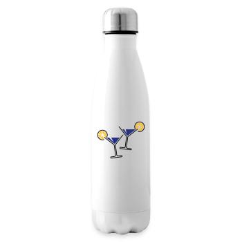 2 Cocktailgläser / Cocktail / Martini + (Blau) - Isolierflasche - Weiß - Rechts