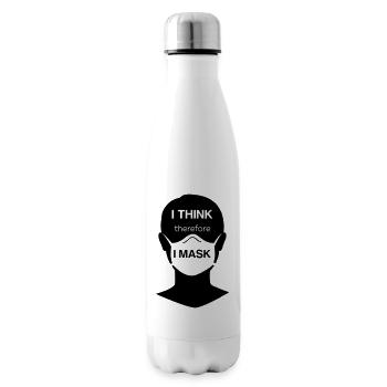I think therefore I mask - Insulated Water Bottle - white - Right