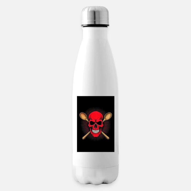 Totenkopf Küche Koch - Isolierflasche - Weiß