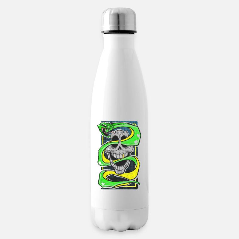 Skull & Snake Neon Edition - Isolierflasche - Weiß