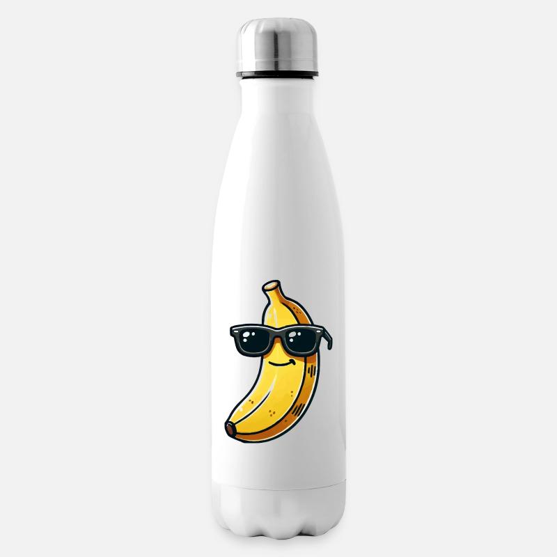 Lunettes de soleil banane Comic - Bouteille isotherme - blanc