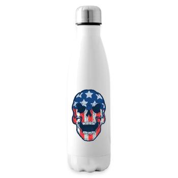 Skull America Republican T-Shirt US Army - Insulated Water Bottle - white - Right