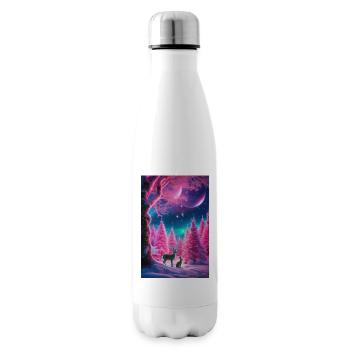 Neon-Winterhirsch-Traum - Isolierflasche - Weiß - Rechts