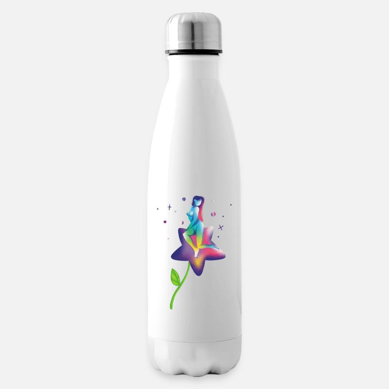 Regenbogenstern-Blüte - Isolierflasche - Weiß