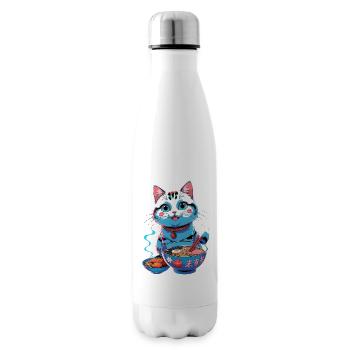 Kawaii Ramen Katze - Niedliche japanische Lebensmittelkunst - Isolierflasche - Weiß - Rechts