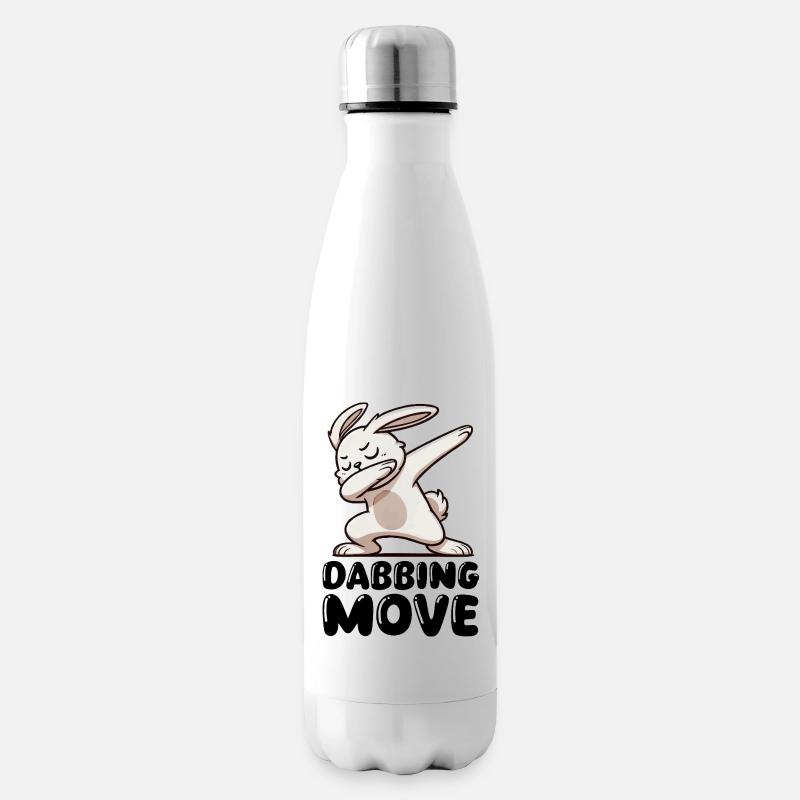 hase rabbit dabbing - Isolierflasche - Weiß