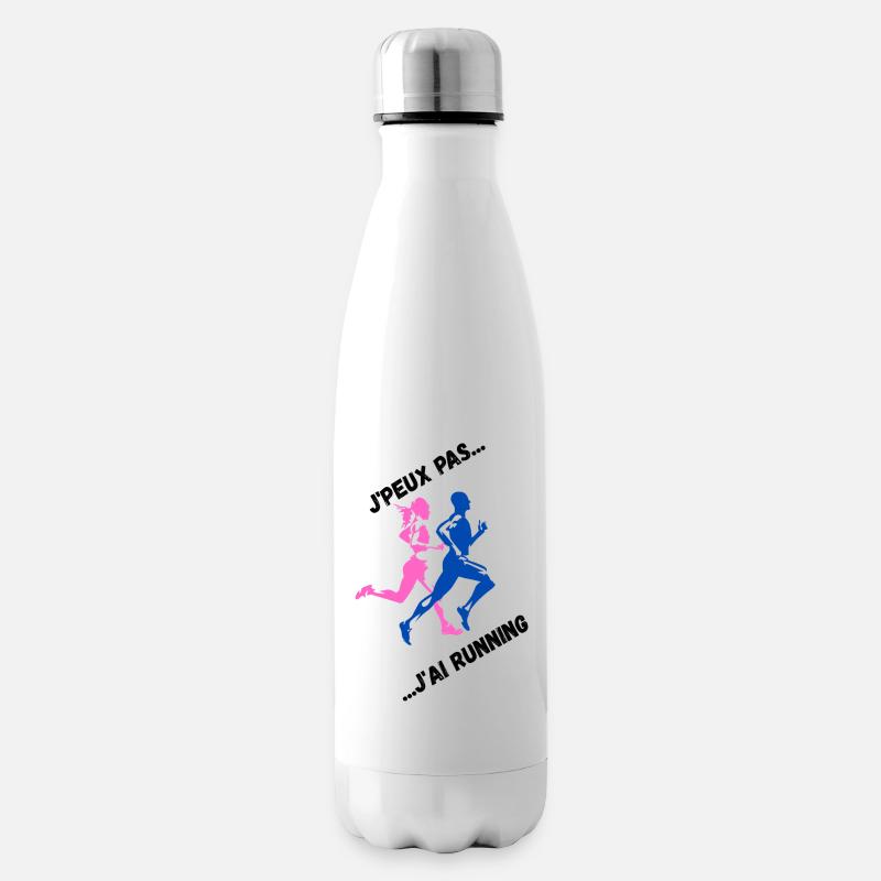 J'peux pas j'ai Running - Bouteille isotherme - blanc