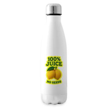 100% Juice NO SEEDS - Insulated Water Bottle - white - Right