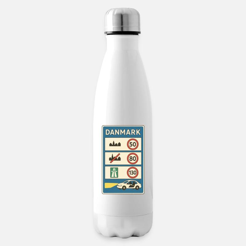 Danemark Panneau de règles de circulation Frontière - Bouteille isotherme - blanc