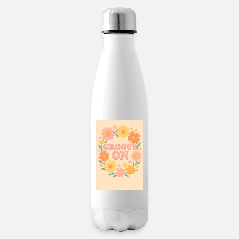 Groovy flowers - Bouteille isotherme - blanc