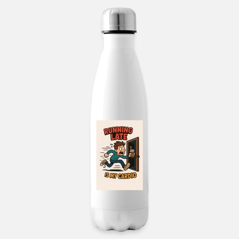Running Late Is My Cardio Design - Isolierflasche - Weiß