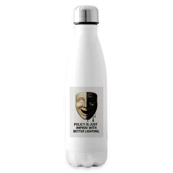 policy is just improv - Insulated Water Bottle - white - Right