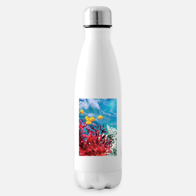 Lebendige Korallenriff Unterwasserwelt - Isolierflasche - Weiß