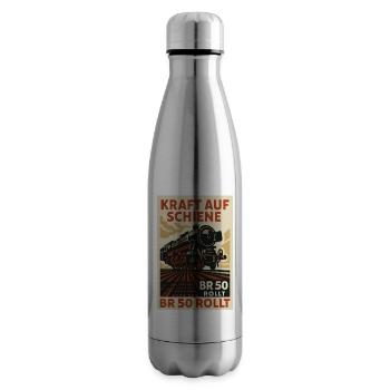BR 50 Steam Locomotive Power on Rail Rolls - Insulated Water Bottle - silver - Right