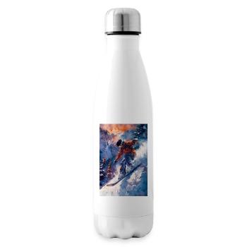 Epische Snowboard-Abenteuerkunst - Isolierflasche - Weiß - Rechts