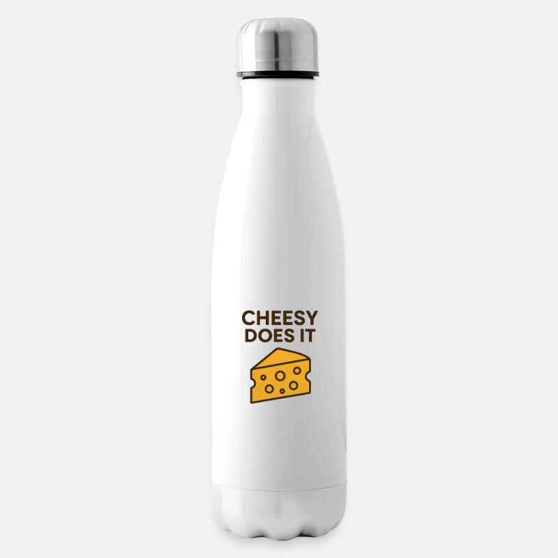 Cheesy does it Motivational Design - Isolierflasche - Weiß