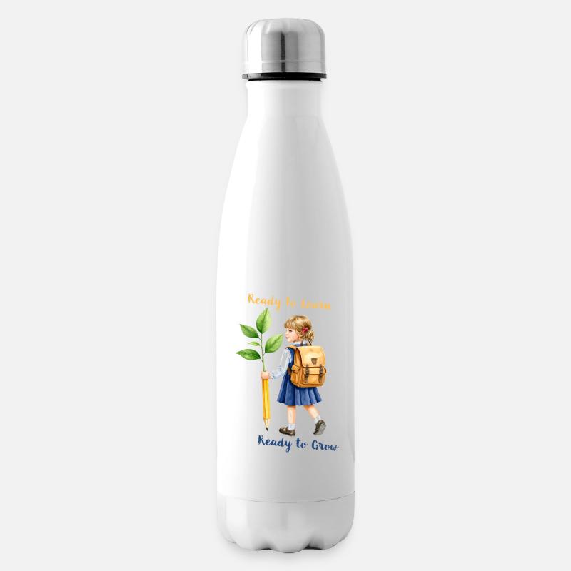 Bereit zu lernen, bereit zu wachsen – Aquarell - Isolierflasche - Weiß