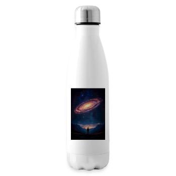 Stargazer Beneath a Cosmic Spiral - Insulated Water Bottle - white - Right