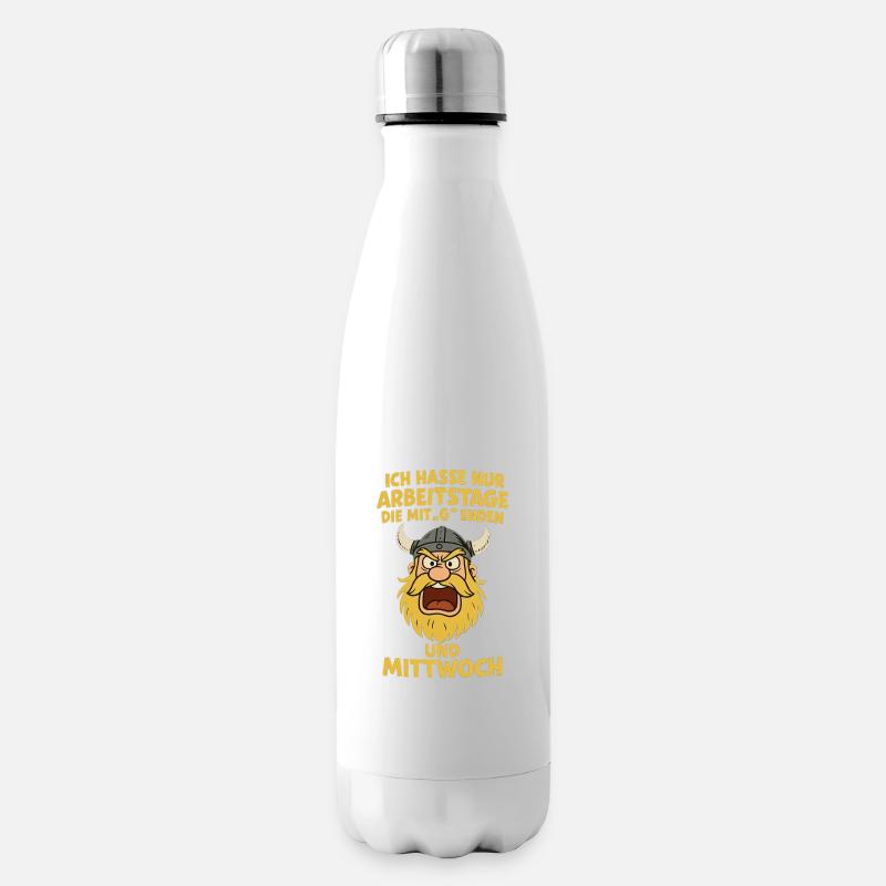 Ich hasse Arbeitstage...witziger Wikinger - Isolierflasche - Weiß