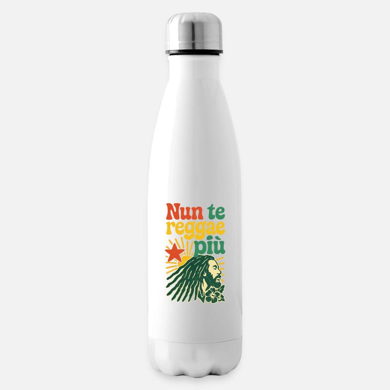 Design reggae rasta avec un message positif - Bouteille isotherme - blanc