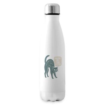 Humorvolle Katzenskizze mit frechem Zitat - Isolierflasche - Weiß - Rechts