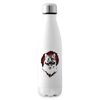 Dark Wolf Intense Night Creature Red Halo - Insulated Water Bottle - white - Right