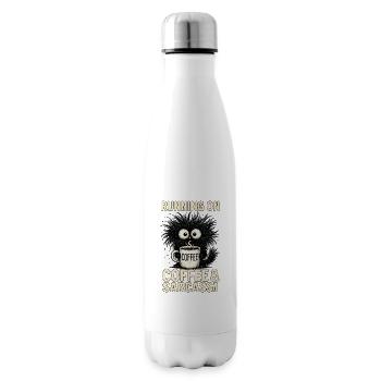 Läuft mit Kaffee & Sarkasmus – Lustiges Kaffeelieb - Isolierflasche - Weiß - Rechts