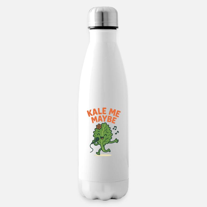 Verspielte Glatze mit Musik und Mikrofon - Isolierflasche - Weiß