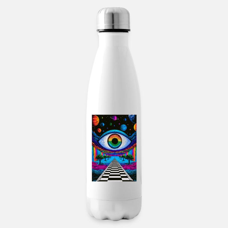 Psychedelic Cosmic Eye on Astral Path - Insulated Water Bottle - white