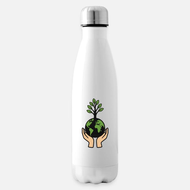 Arbre du monde en forme de cœur - Bouteille isotherme - blanc
