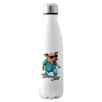 Skater Schwein - Isolierflasche - Weiß - Rechts
