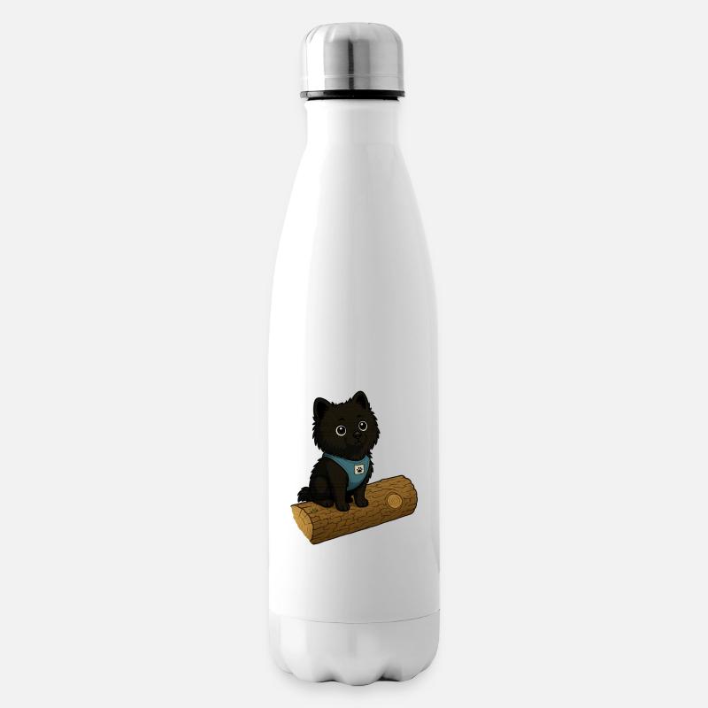 Chien mignon avec tronc d’arbre - Bouteille isotherme - blanc