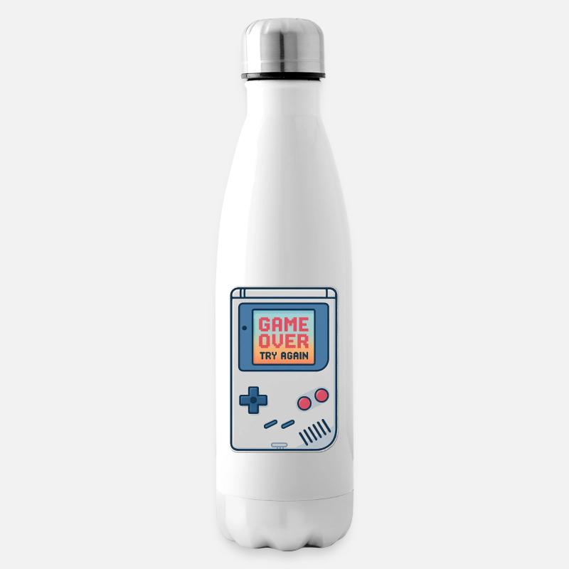 Retro Gaming Console Motif - Insulated Water Bottle - white