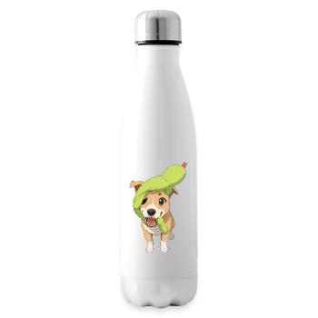 Charming Dog with Toy Snake - Insulated Water Bottle - white - Right