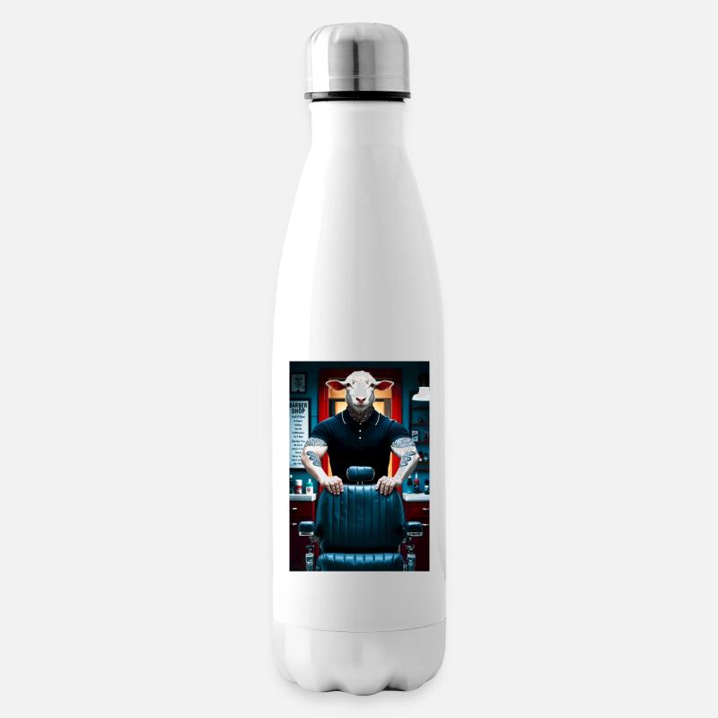 Humanoider Schaf Barbier - Isolierflasche - Weiß