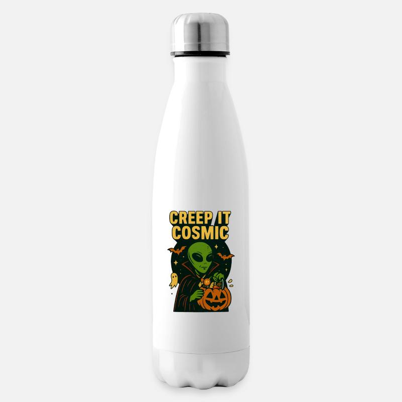 Alien Vampir T-Shirt – Creep It Cosmic - Isolierflasche - Weiß