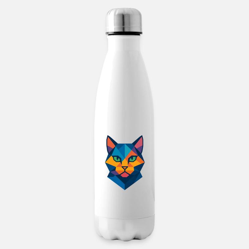 Katze | Katzenkopf Print / Druck / Design - Isolierflasche - Weiß