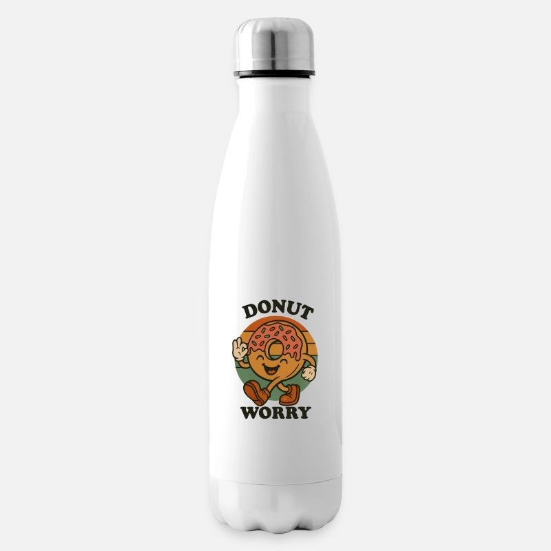 Donut Worry Cartoon - Isolierflasche - Weiß