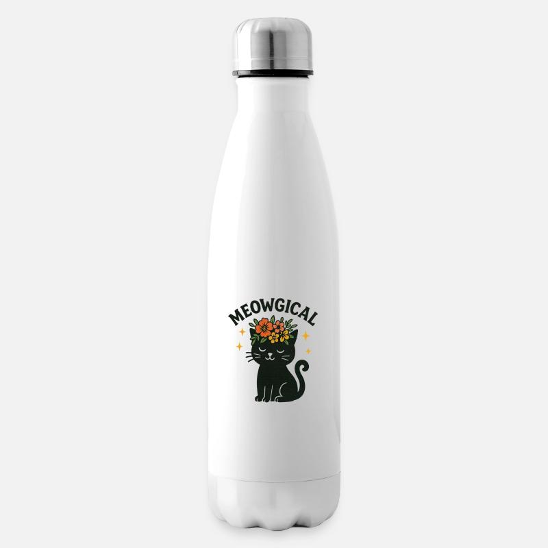 Magisch Süßes Katzen Design - Meowgical - Isolierflasche - Weiß
