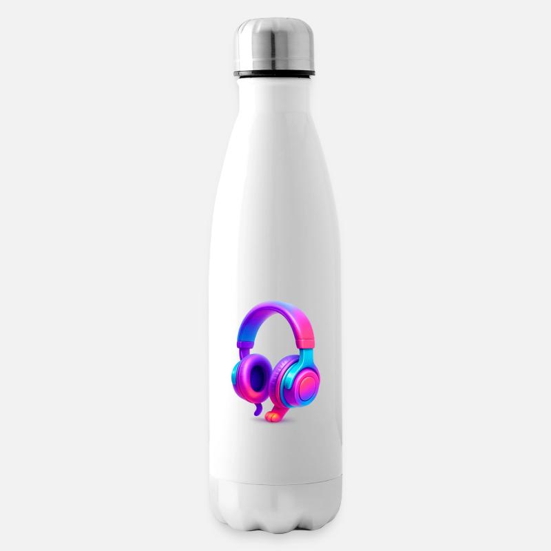 Neon Gradient Kopfhörer - Isolierflasche - Weiß