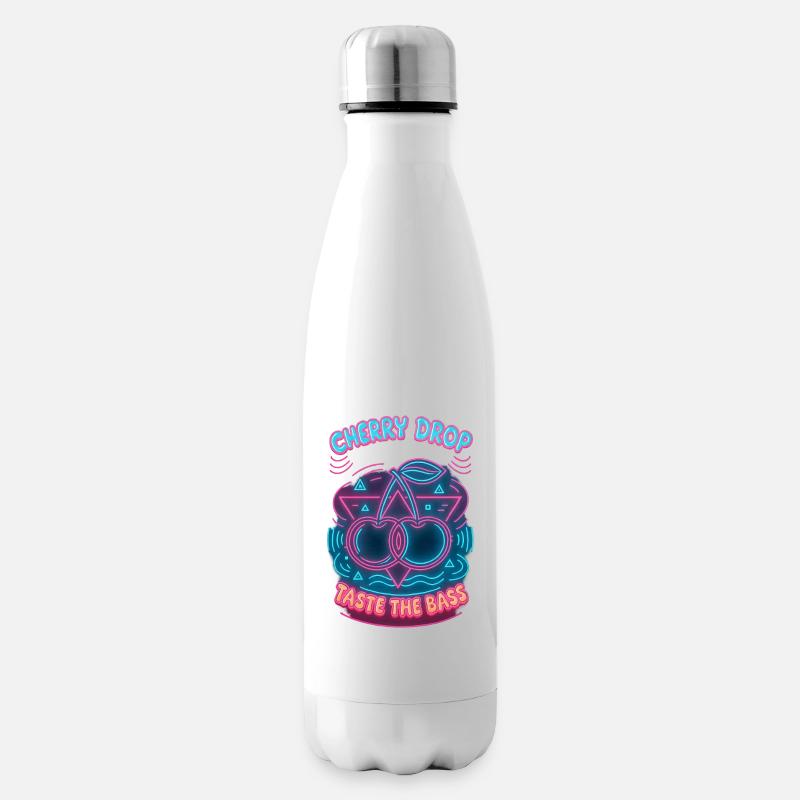 Cherry Drop – Goûtez au design néon de la basse - Bouteille isotherme - blanc