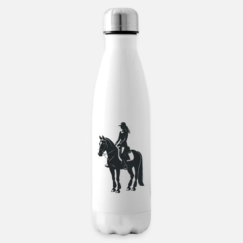 Équidé et cheval - Logo Cool Silhouette - Bouteille isotherme - blanc